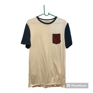 Billabong Shirt Mens Small White Surf Surfing Short Sleeve Slim Fit Pocket